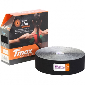 Кинезиологический тейп TMax 32m Extra Sticky Black 5 см x 32 м (черный)